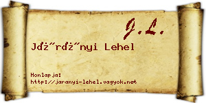 Járányi Lehel névjegykártya